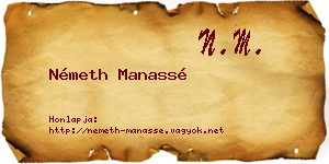 Németh Manassé névjegykártya